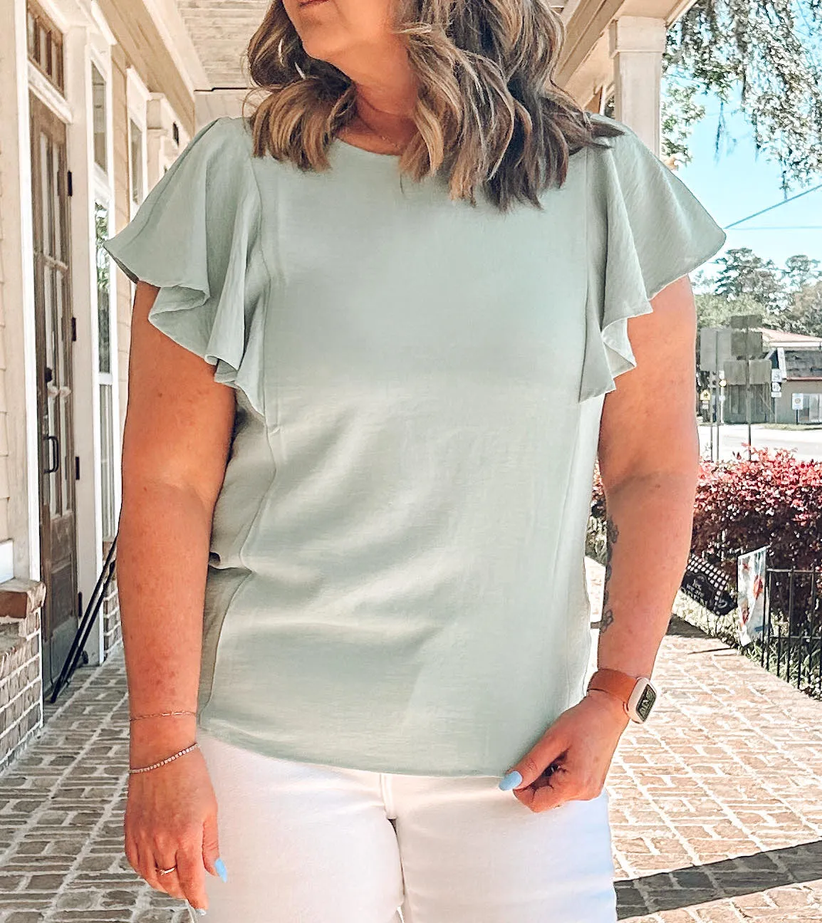 Pretty Please Ruffle Top | Mint