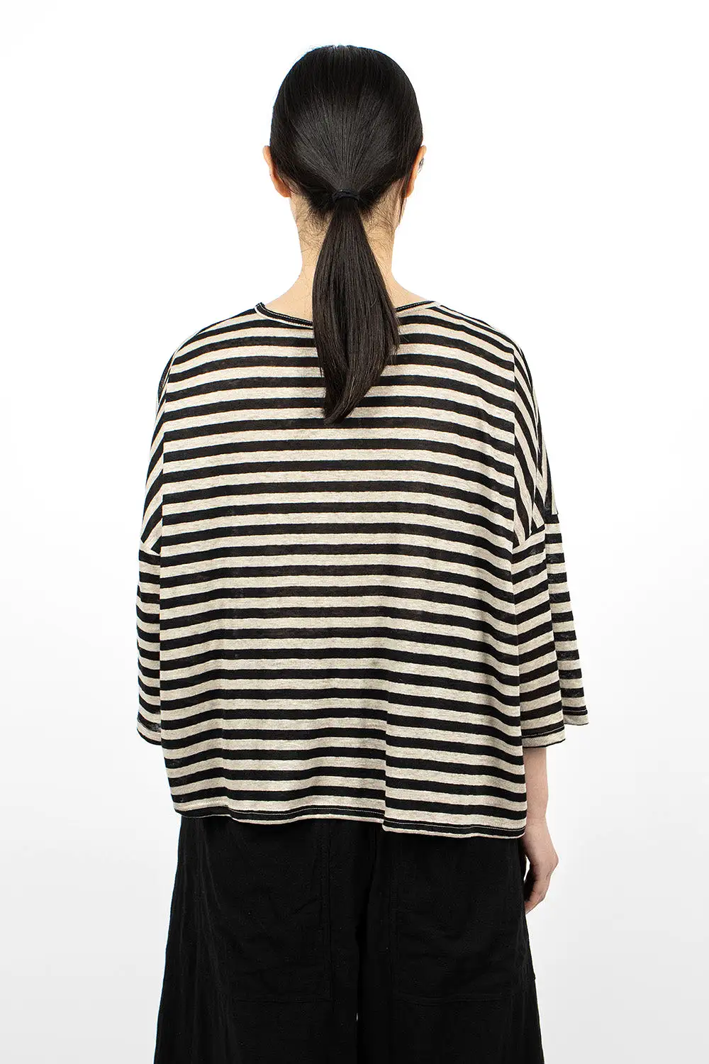 Relaxed Knit Pullover Natural/Black