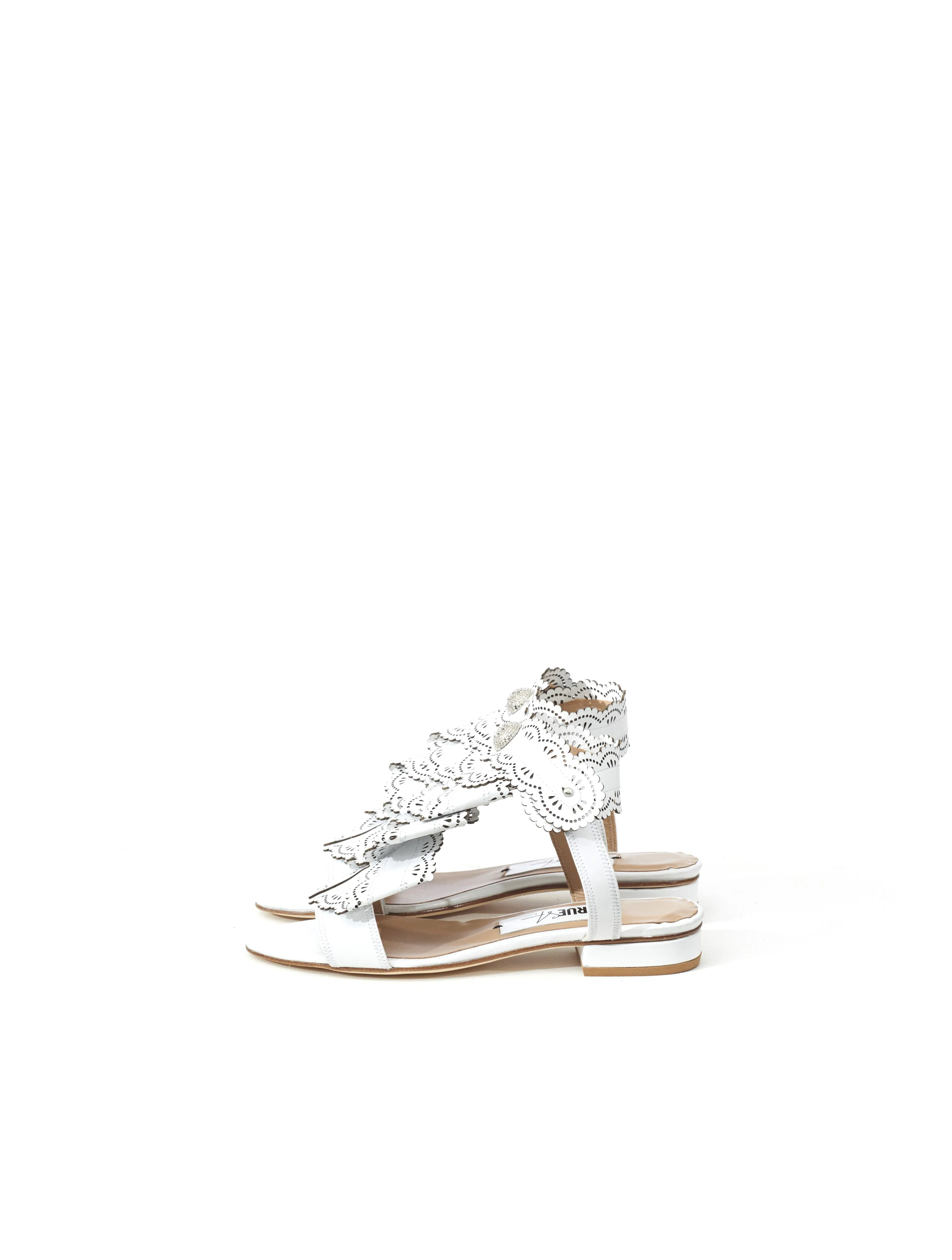 Rue St Trinidad White Leather Sandal