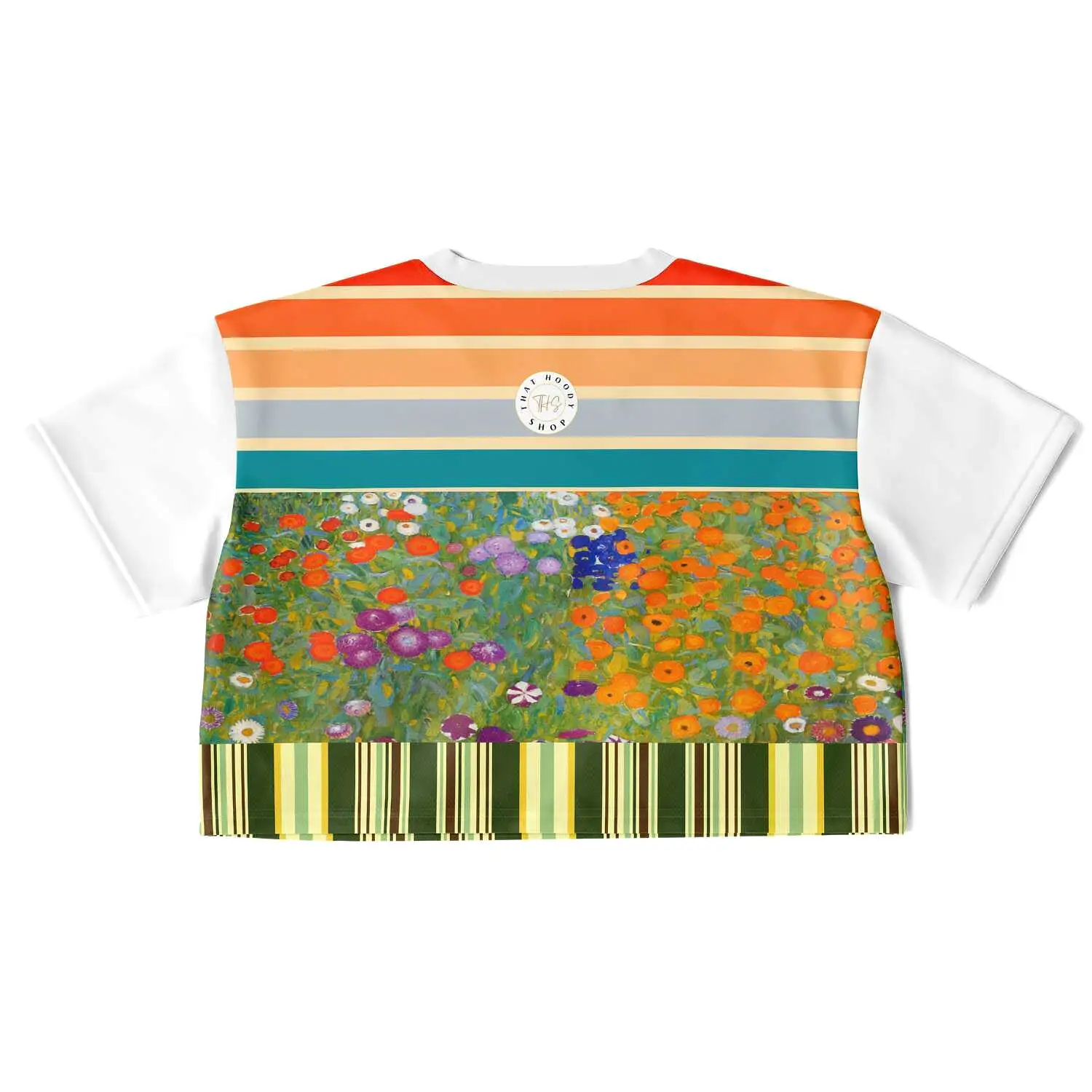 Secret Garden Floral Striped Crop Jersey