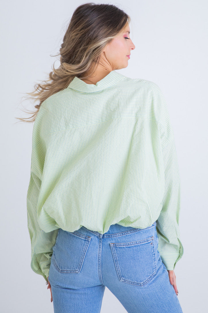 Seersucker Stripe Bubble Top