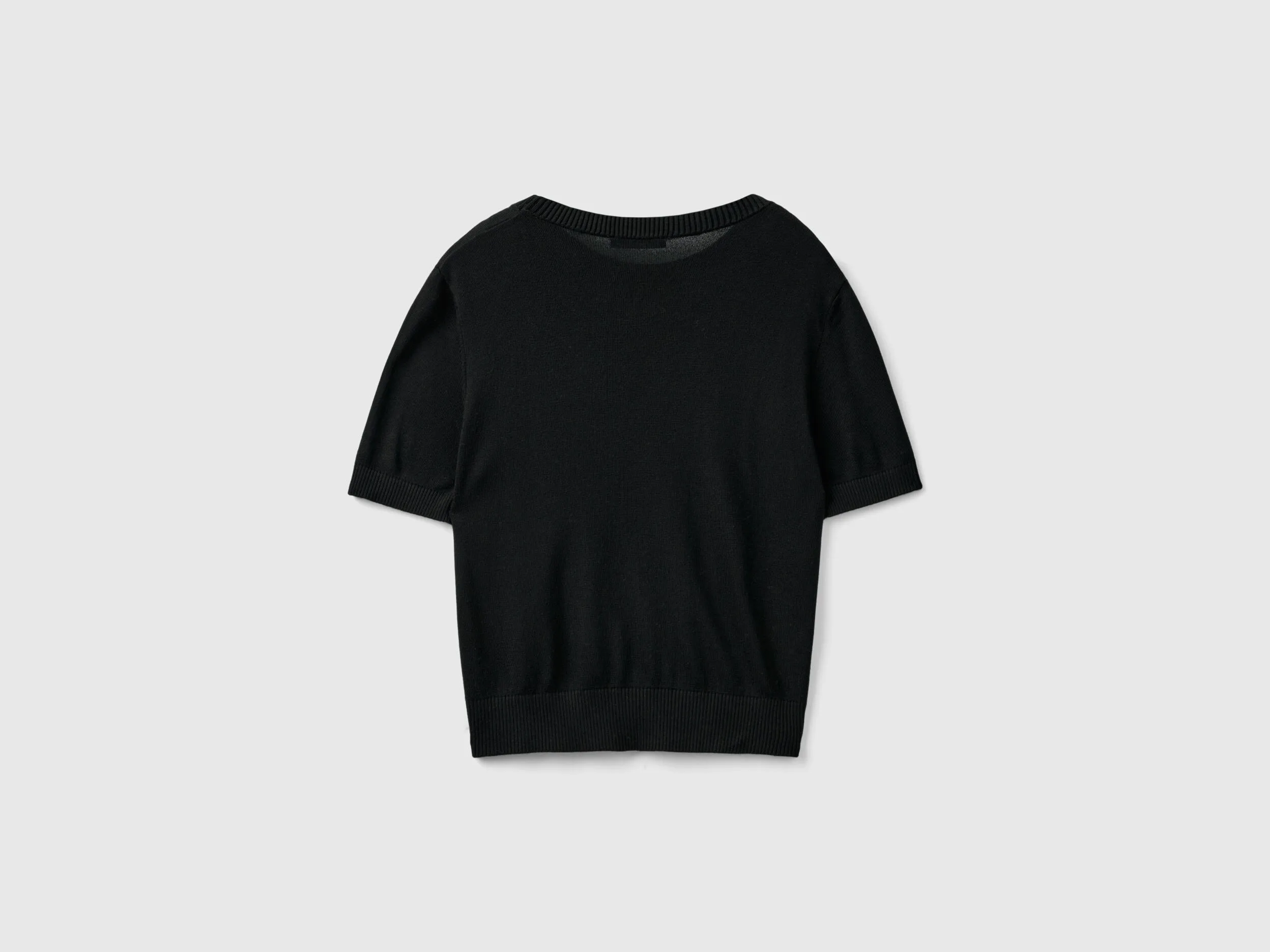 Short sleeve sweater - Black | Benetton