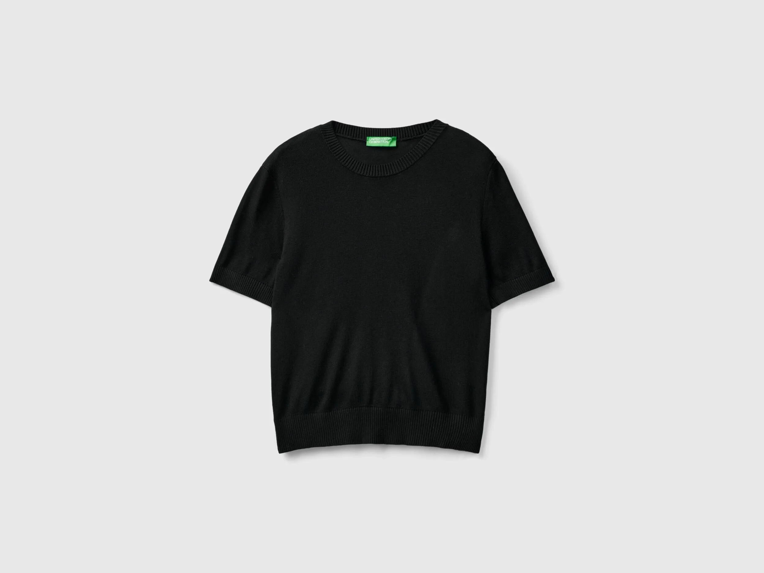 Short sleeve sweater - Black | Benetton