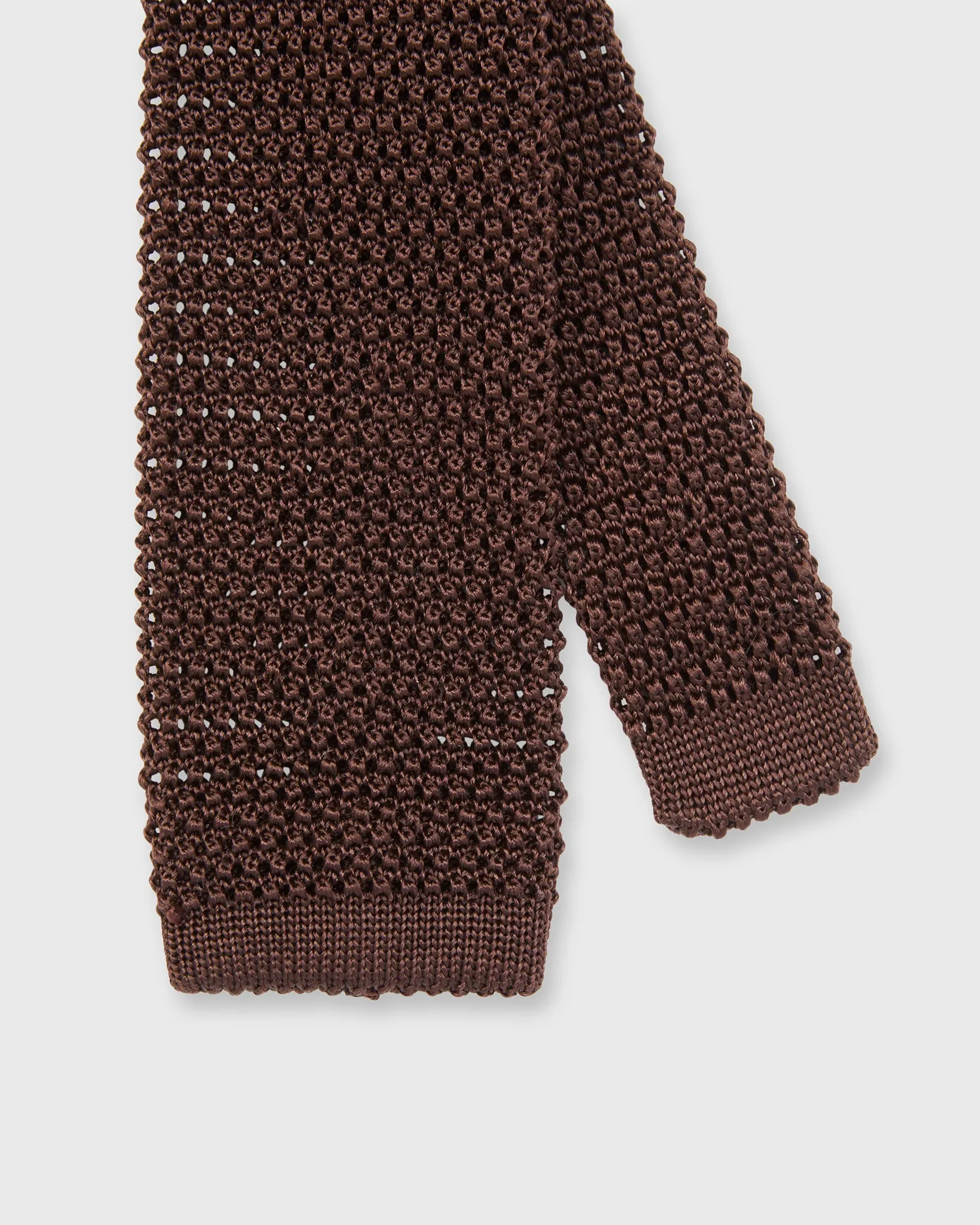 Silk Knit Tie in Chocolate