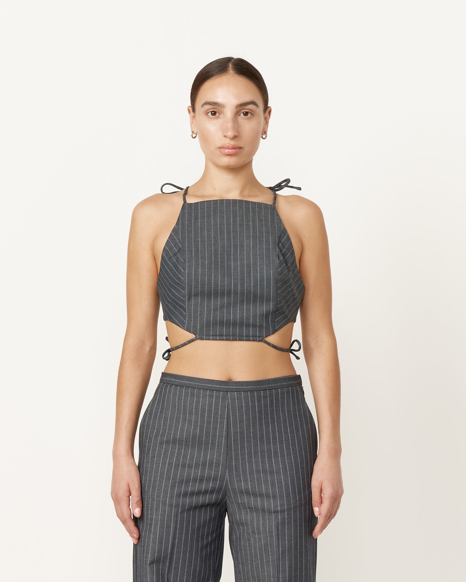 Stretch Stripe String Top