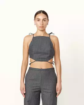 Stretch Stripe String Top