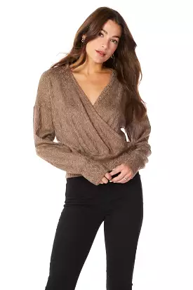 SURPLICE LONG SLEEVE TOP