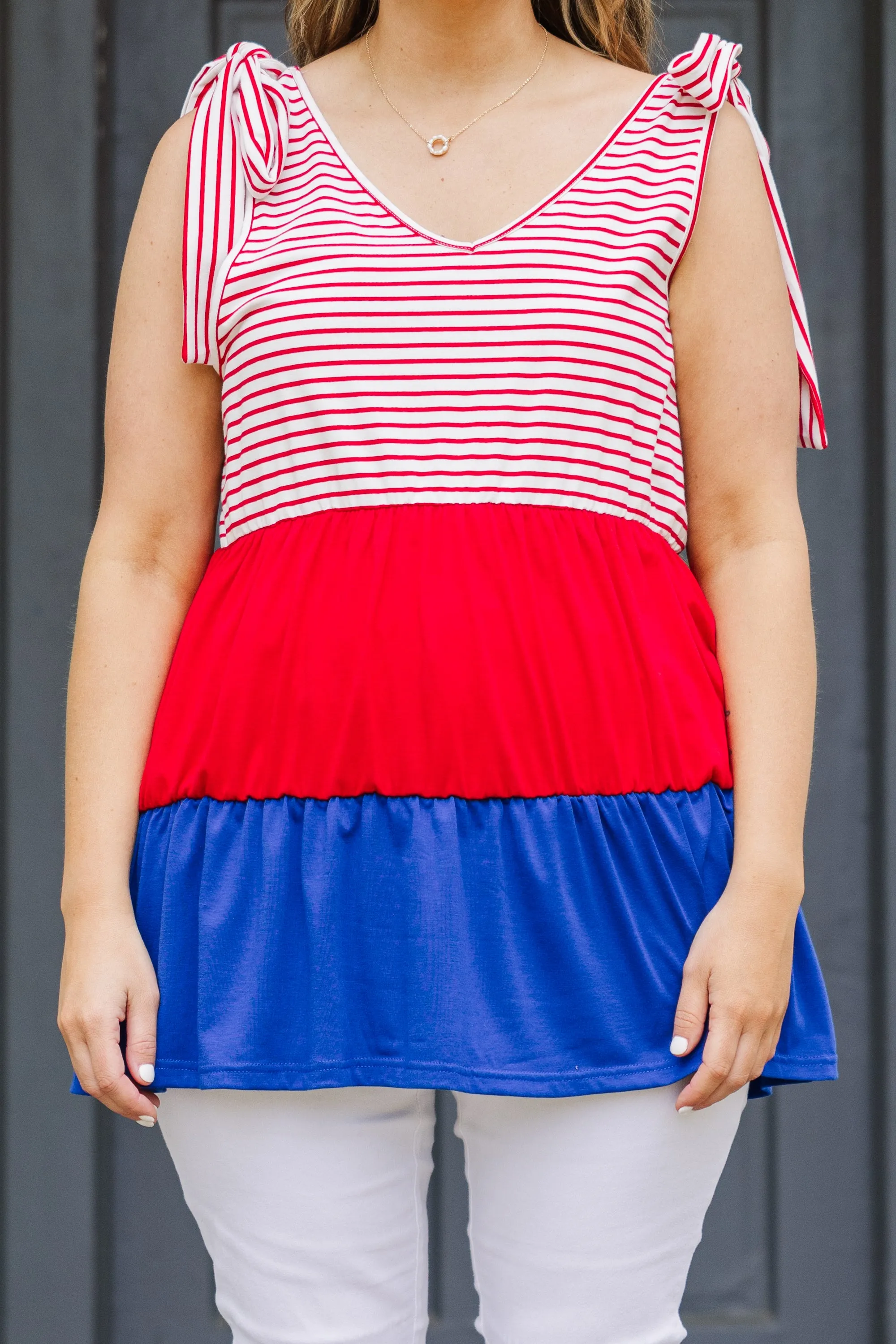 Sweet Patriot Top, Red Stripe