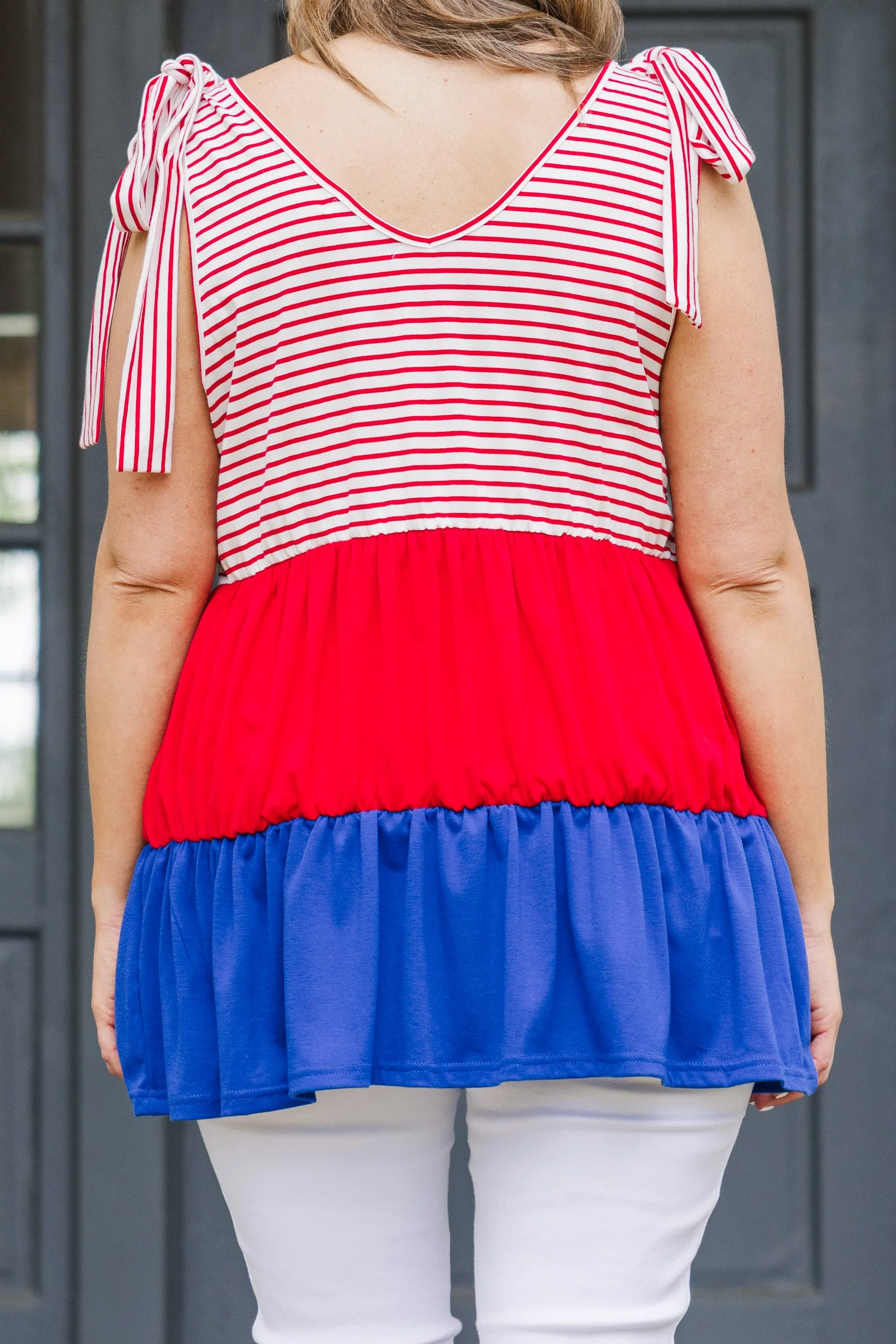 Sweet Patriot Top, Red Stripe