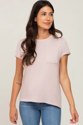 Taupe Basic Short Sleeve Top