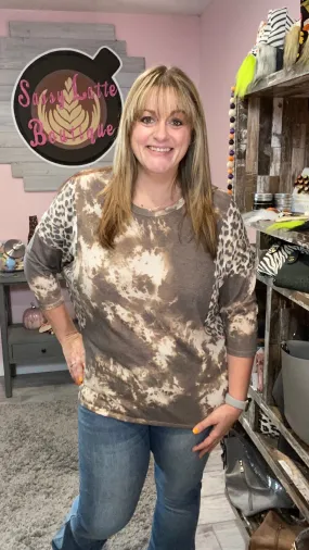 Taupe Leopard Top