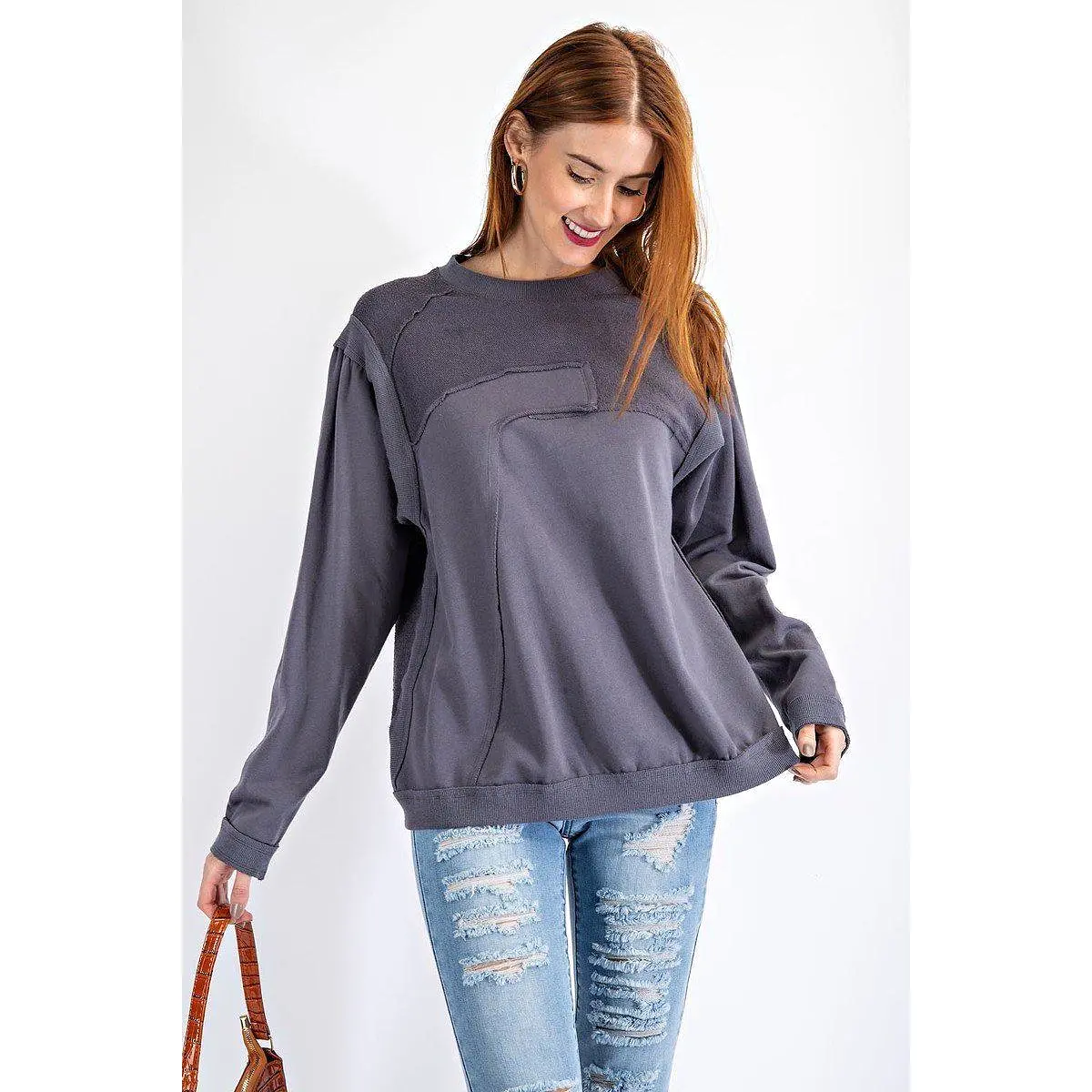 Terry Knit Loose Fit Pullover