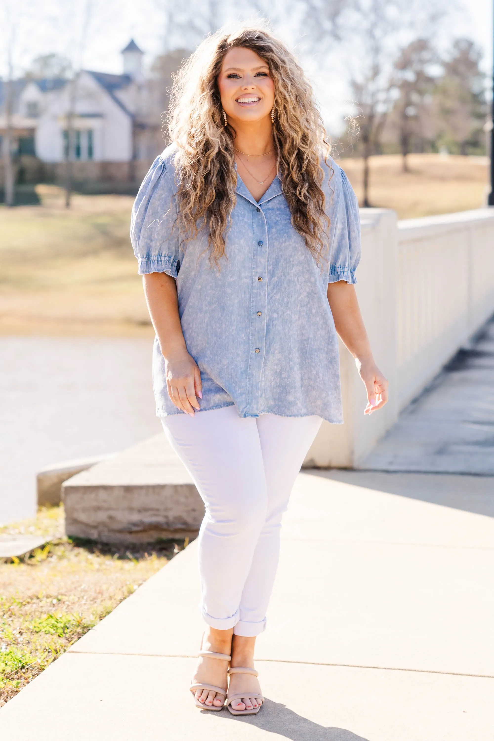 The Howdy Cowboy Top, Light Denim