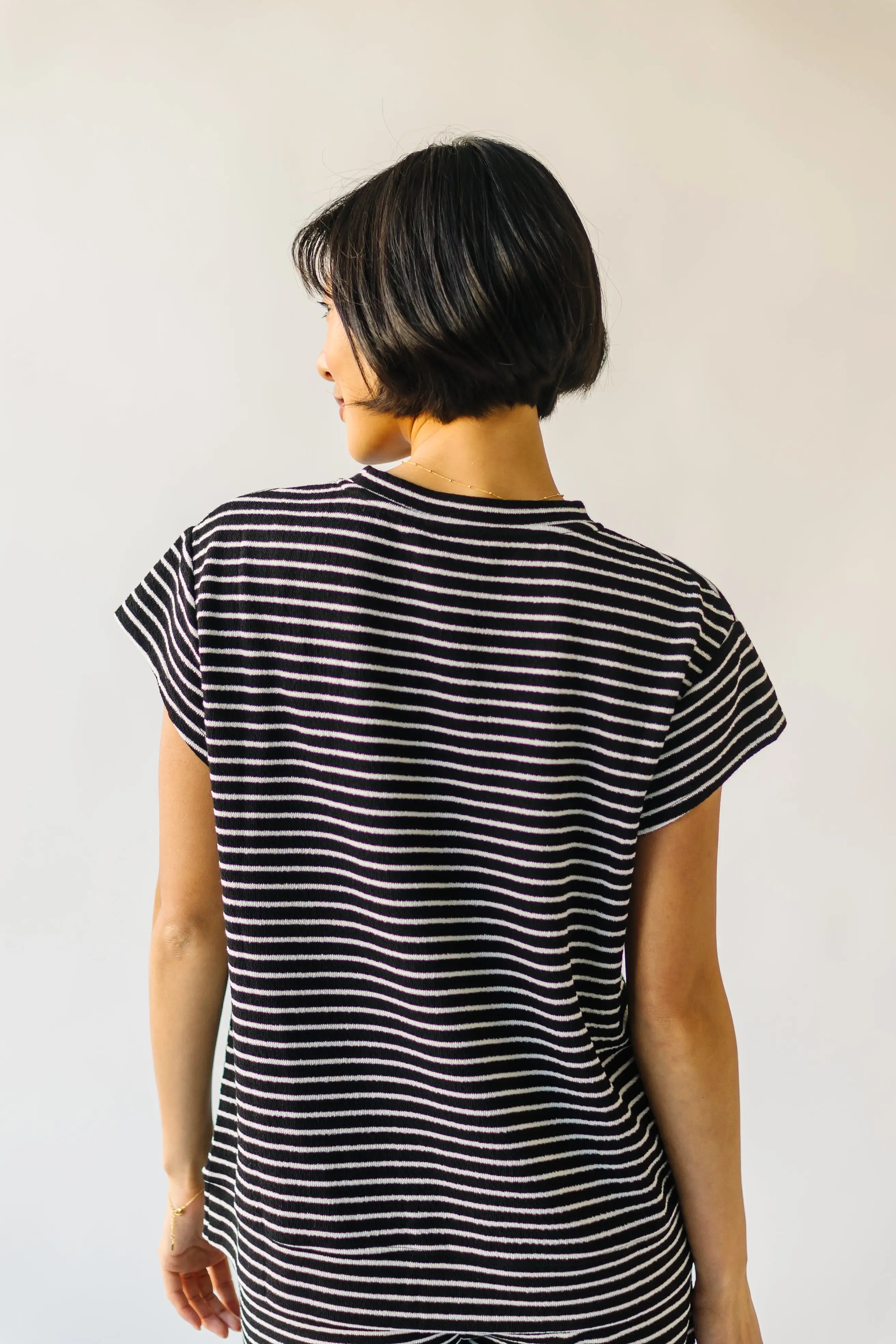 The Lenny Basic Top in Black Stripe