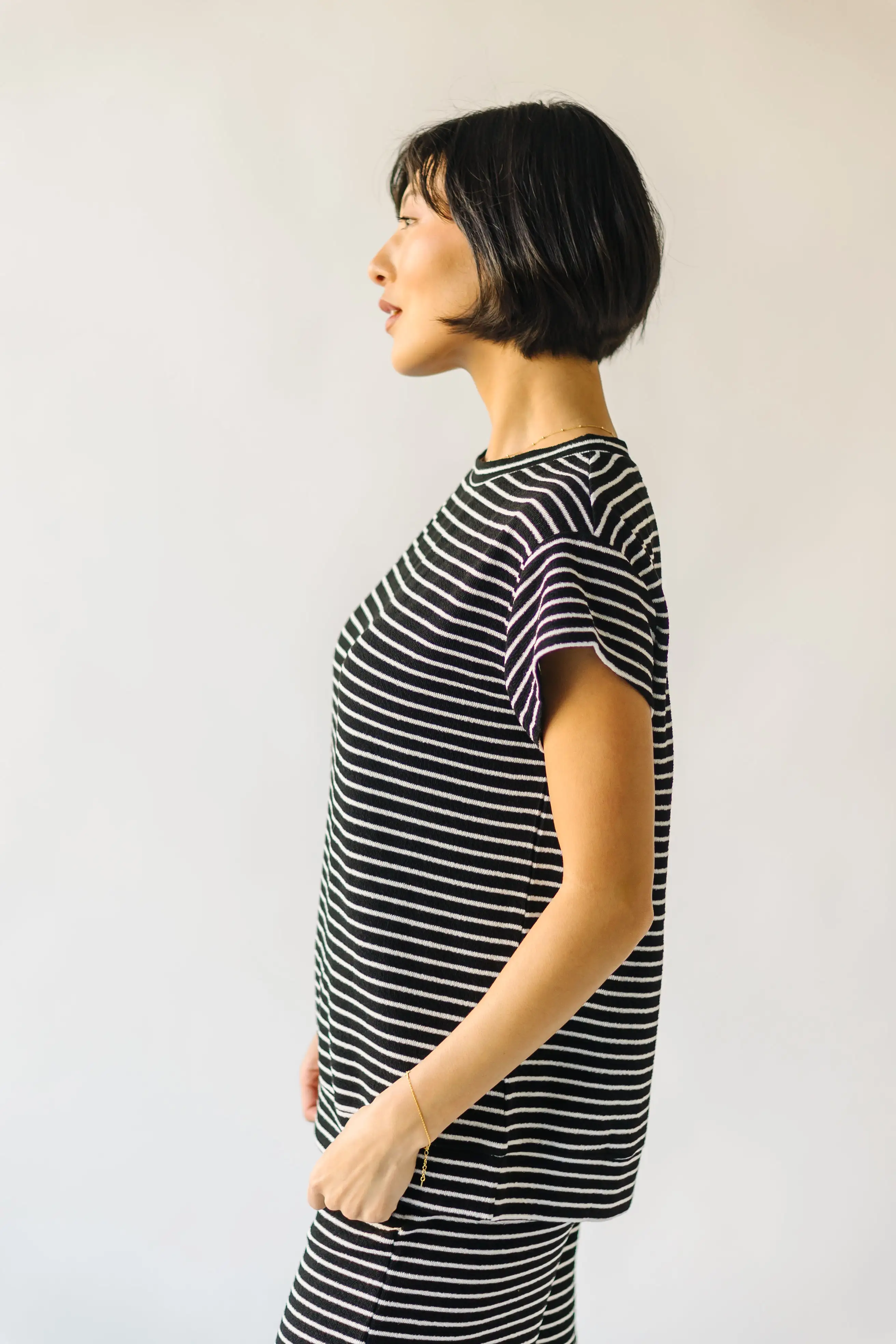 The Lenny Basic Top in Black Stripe