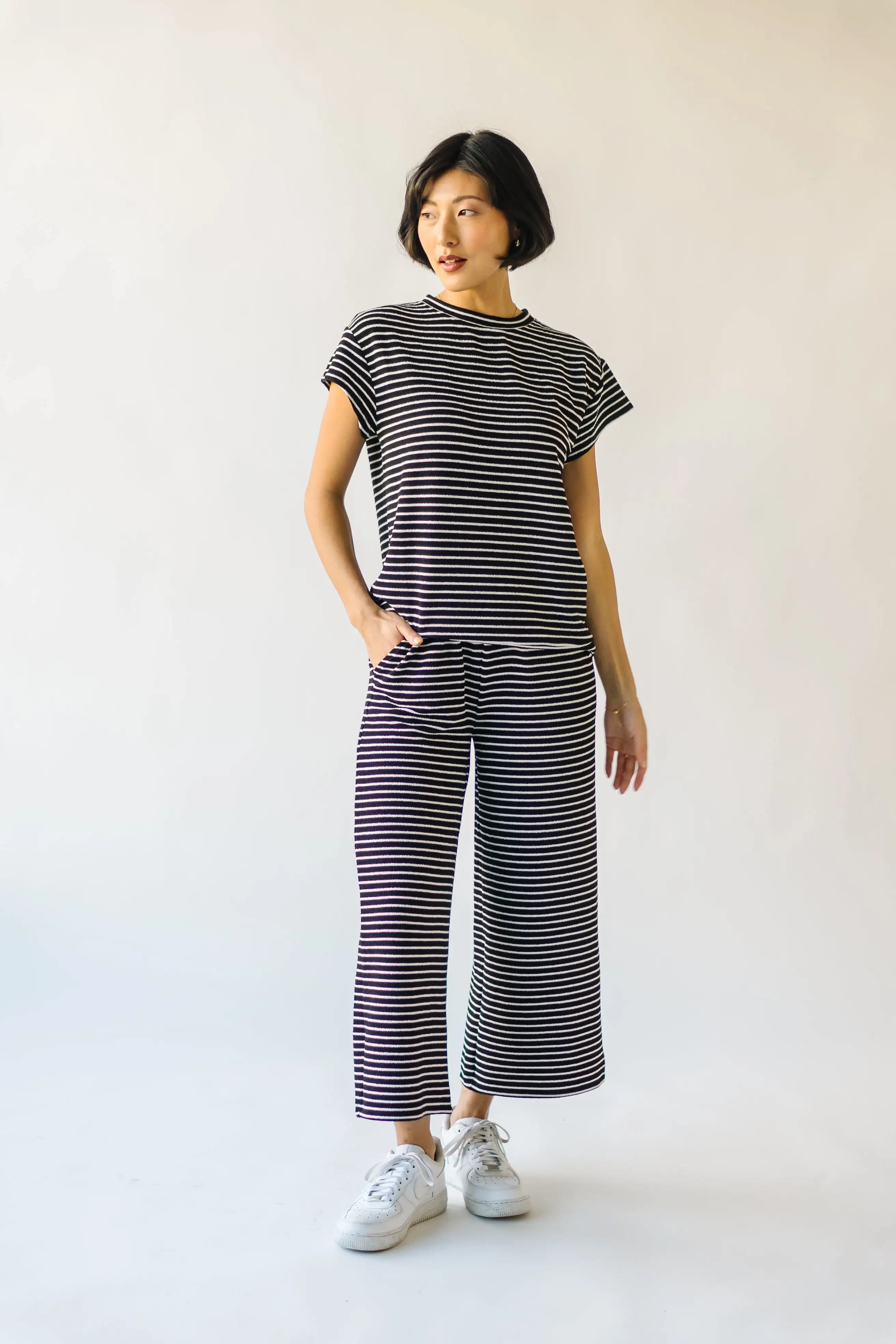 The Lenny Basic Top in Black Stripe