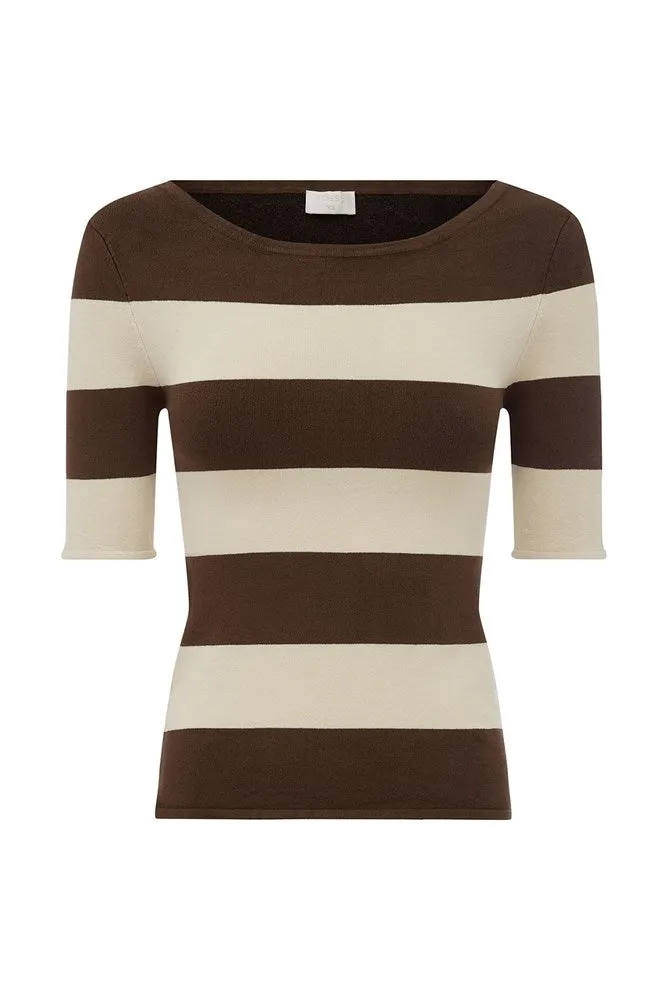 THEO TOP - CHOCOLATE STRIPE