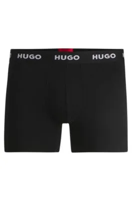 Three-pack of stretch-cotton boxer briefs with logo waistbands