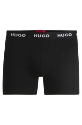 Three-pack of stretch-cotton boxer briefs with logo waistbands