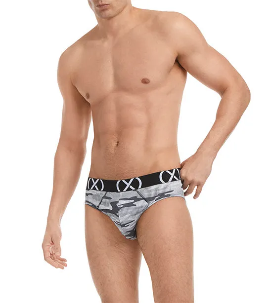 Three-Pack (X) Sport No-Show Brief in Multicolor Gray