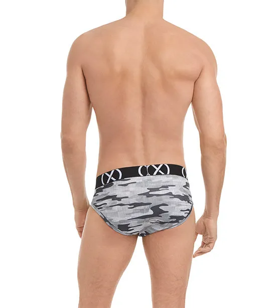 Three-Pack (X) Sport No-Show Brief in Multicolor Gray