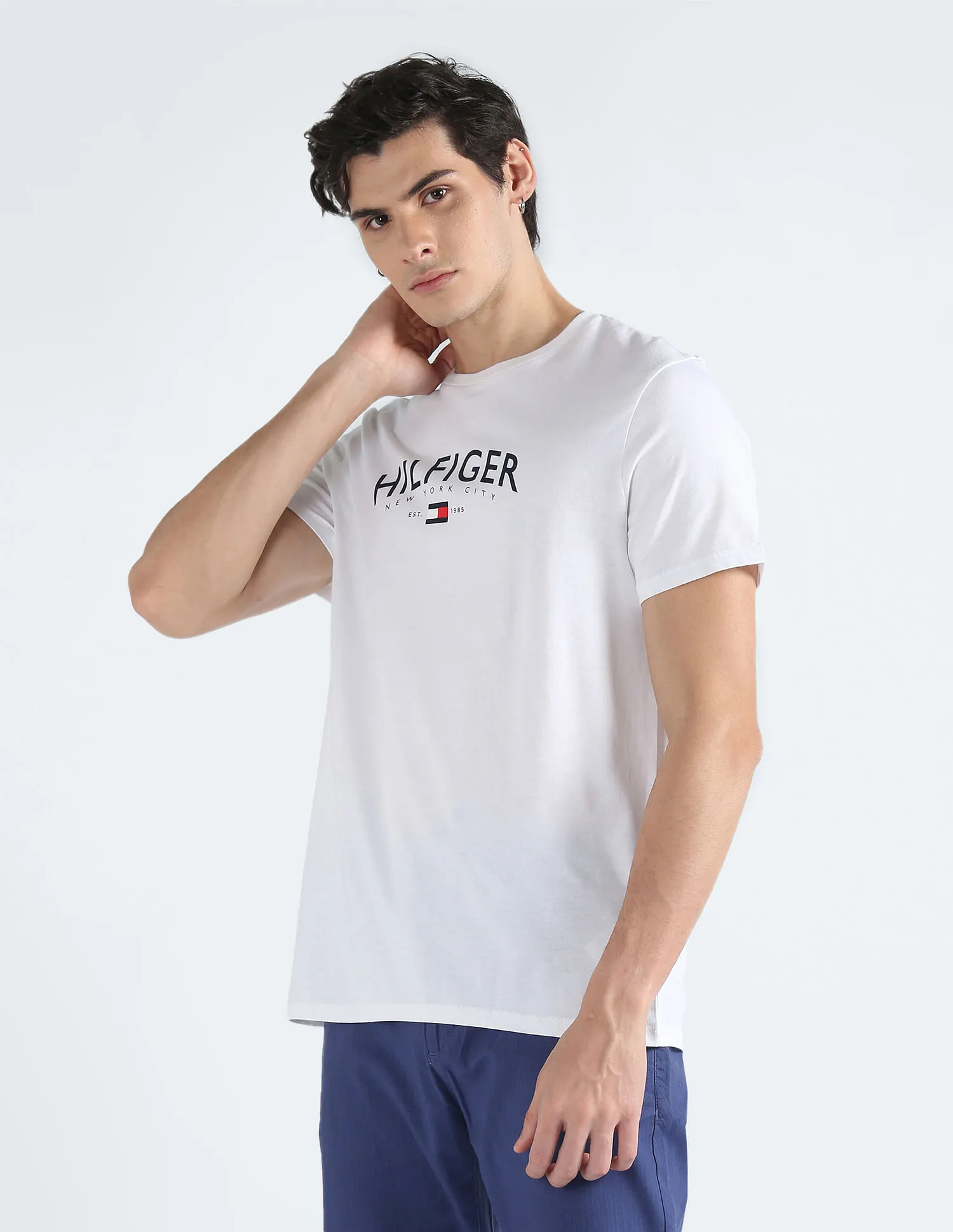 Tommy Hilfiger Brand Print Pure Cotton T-Shirt