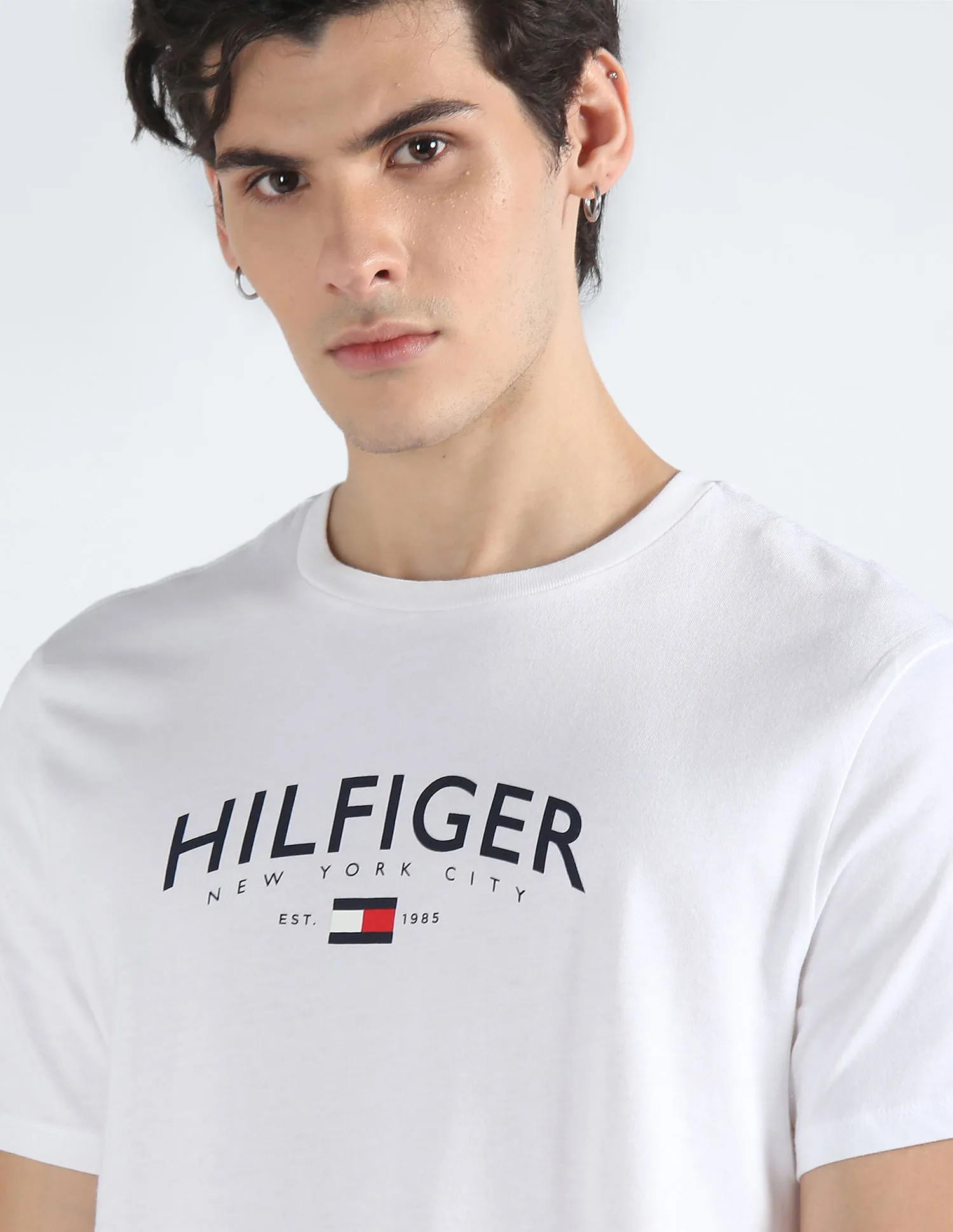 Tommy Hilfiger Brand Print Pure Cotton T-Shirt