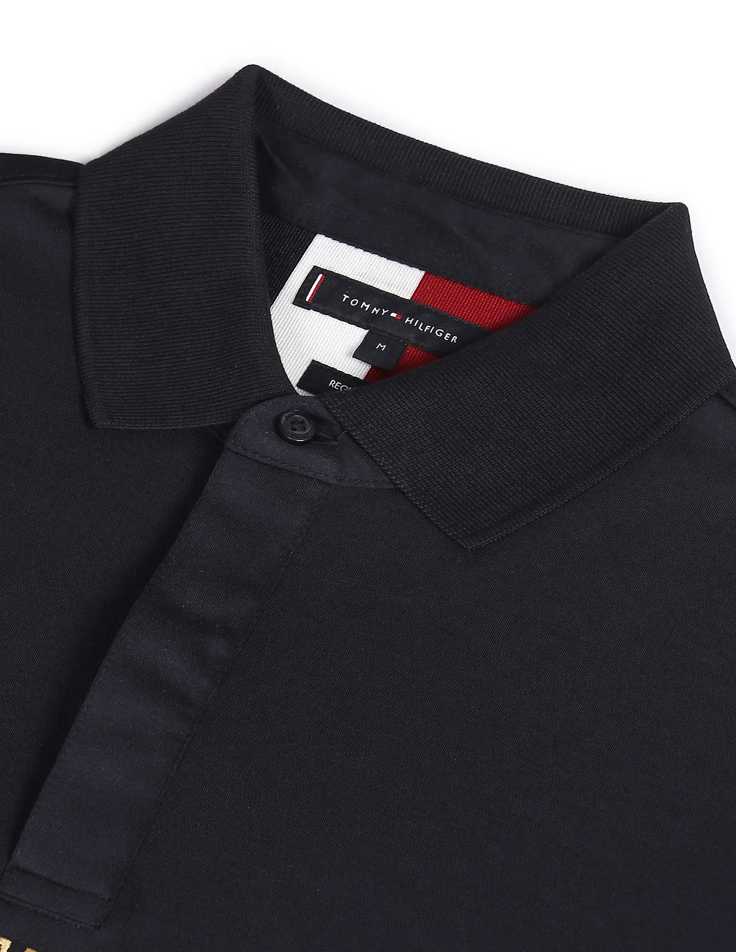 Tommy Hilfiger Men Navy Logo Embroidered Pure Cotton Polo Shirt