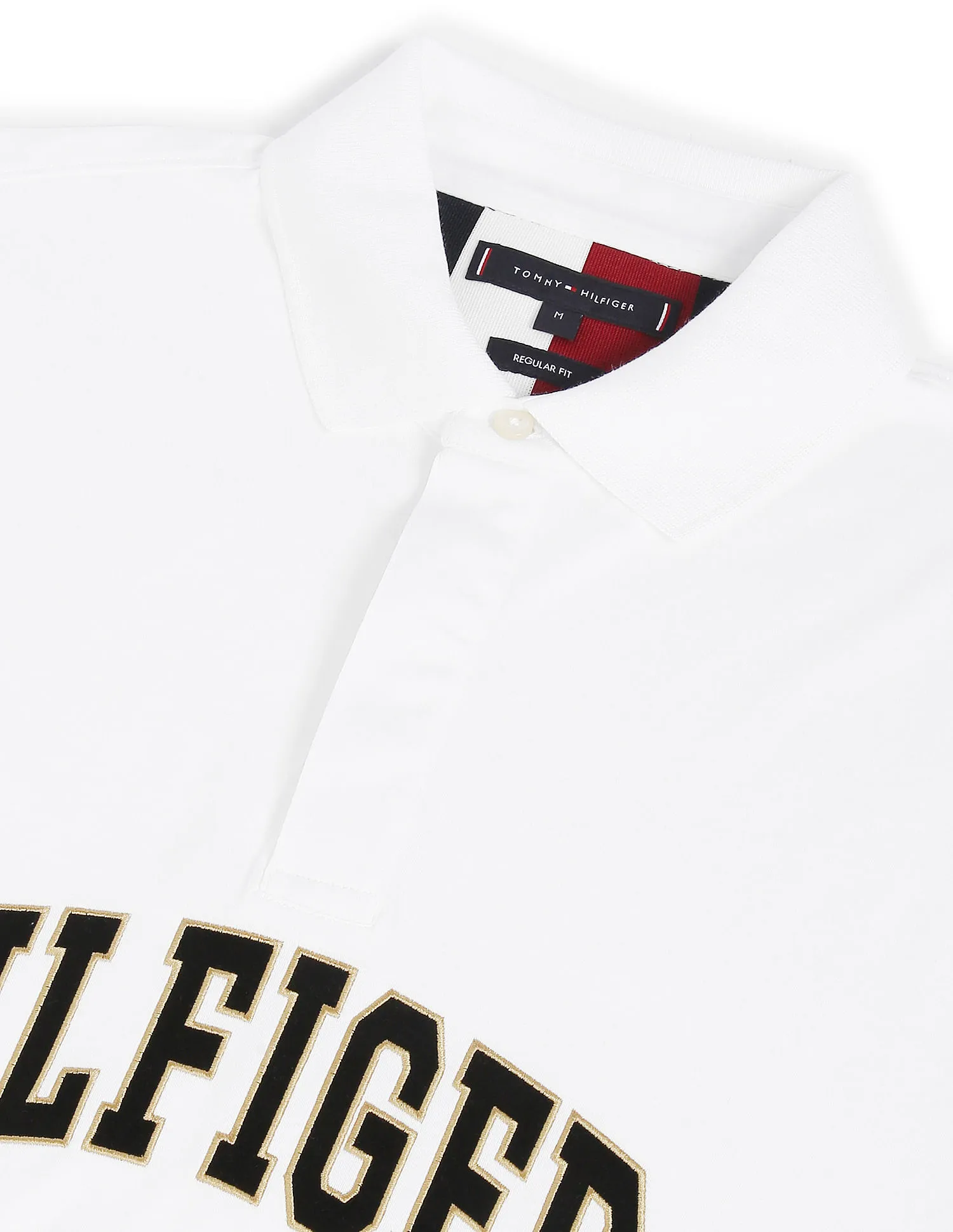 Tommy Hilfiger Men White Icon Logo Regular Fit Pure Cotton Polo Shirt