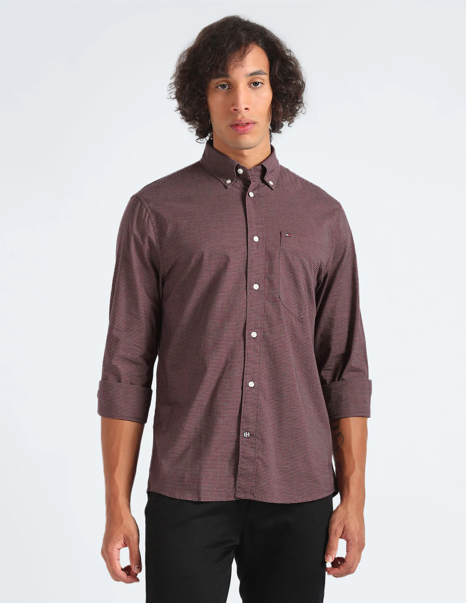 Tommy Hilfiger Pure Cotton Houndstooth Shirt