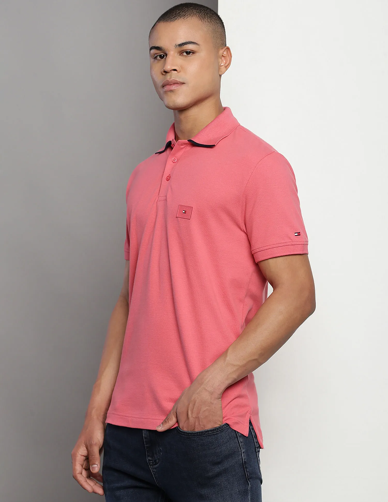 Tommy Hilfiger Pure Cotton Solid Polo Shirt