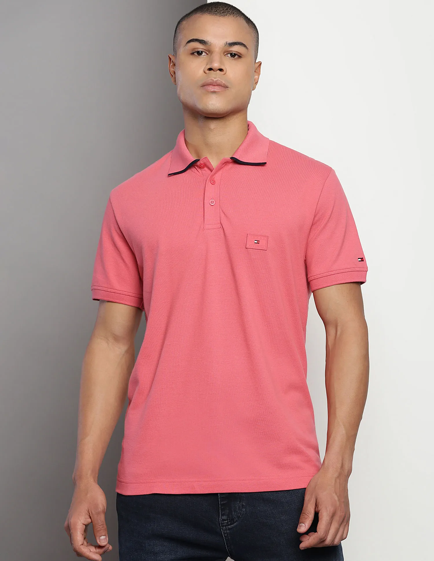 Tommy Hilfiger Pure Cotton Solid Polo Shirt