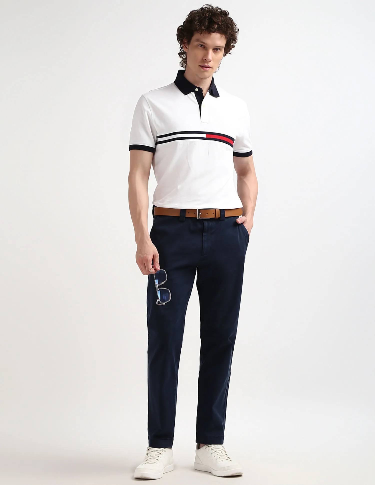 Tommy Hilfiger Pure Cotton Stripe Polo Shirt