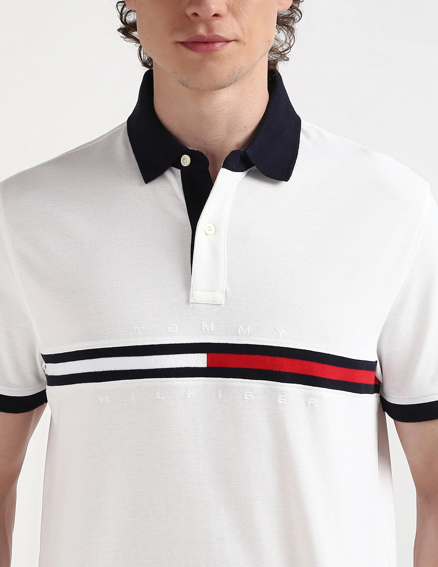 Tommy Hilfiger Pure Cotton Stripe Polo Shirt