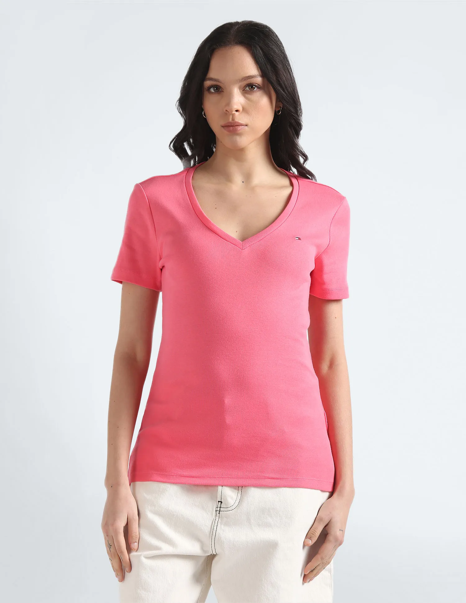 Tommy Hilfiger V-Neck Pure Cotton T-Shirt