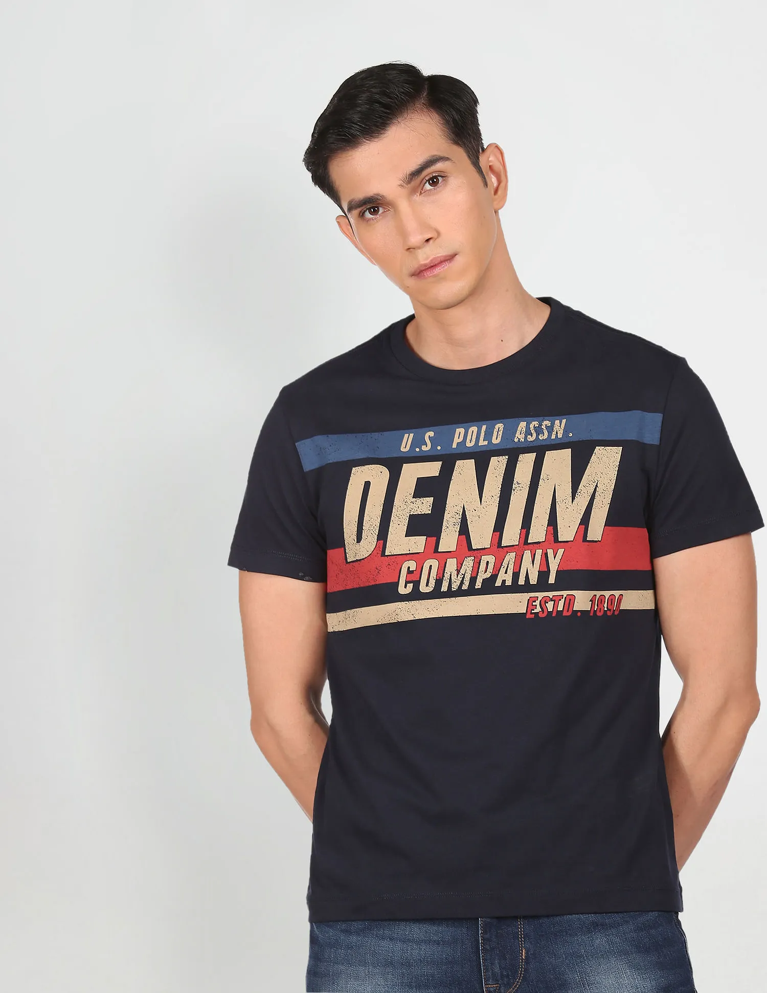 U.S. Polo Assn. Denim Co. Pure Cotton Brand Print T-Shirt