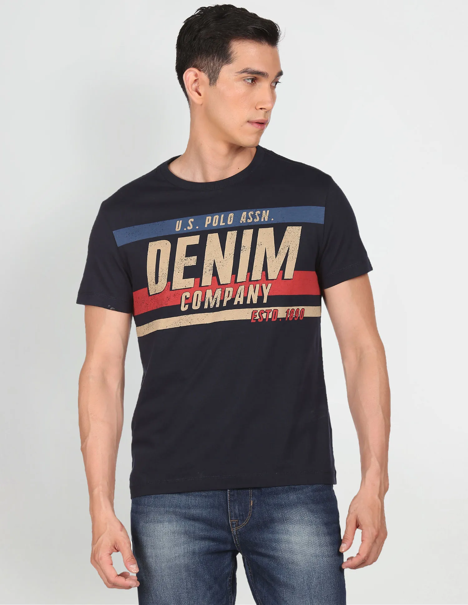 U.S. Polo Assn. Denim Co. Pure Cotton Brand Print T-Shirt