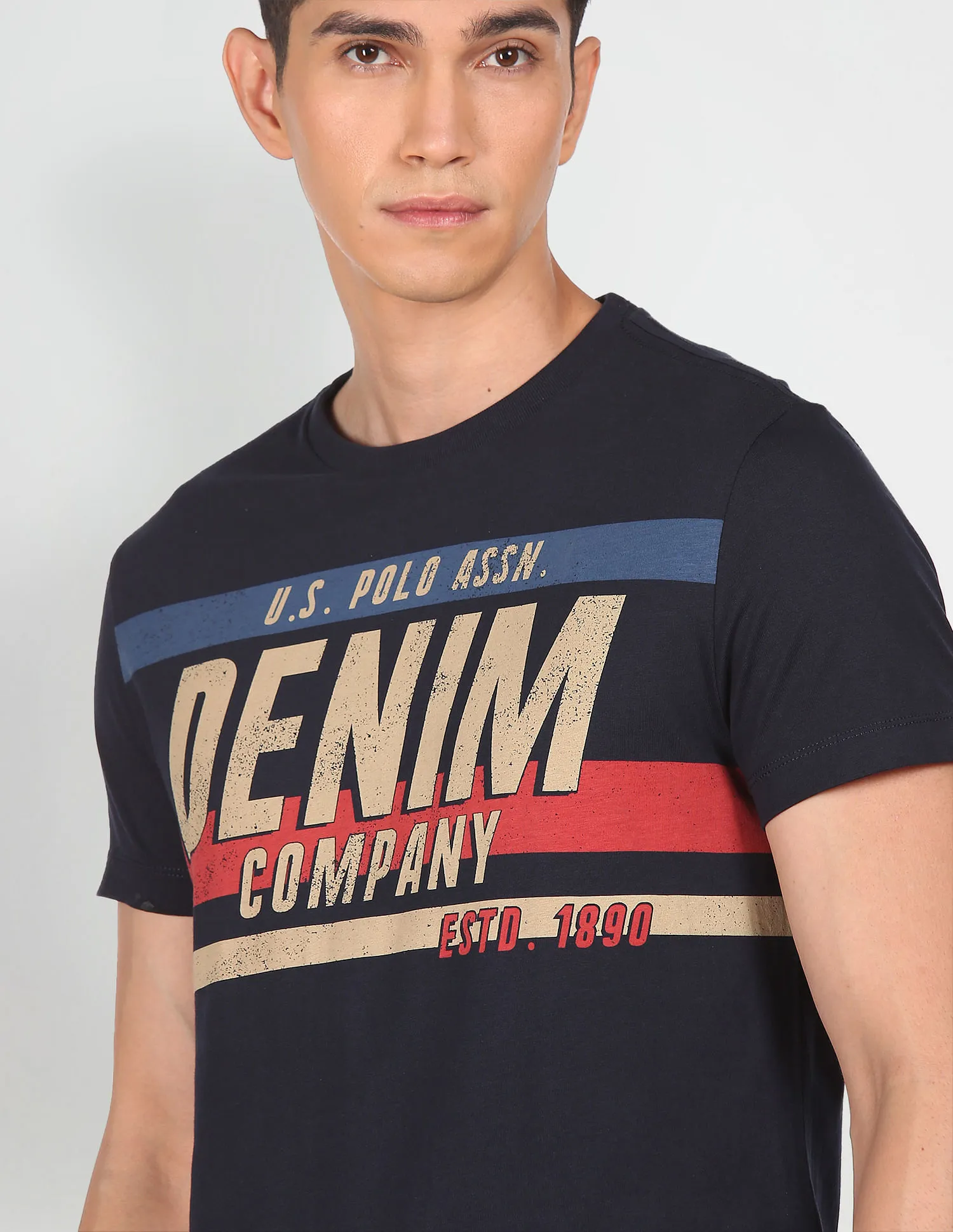 U.S. Polo Assn. Denim Co. Pure Cotton Brand Print T-Shirt