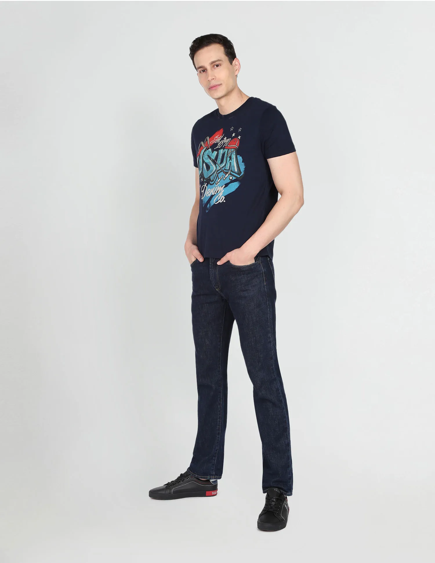 U.S. Polo Assn. Denim Co. Pure Cotton Graphic Print T-Shirt