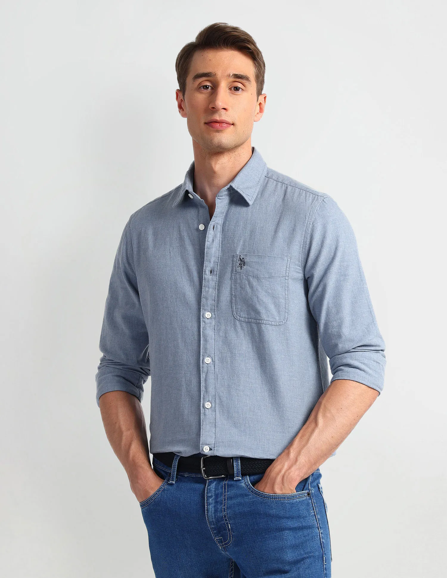 U.S. Polo Assn. Denim Co. Pure Cotton Slim Fit Shirt