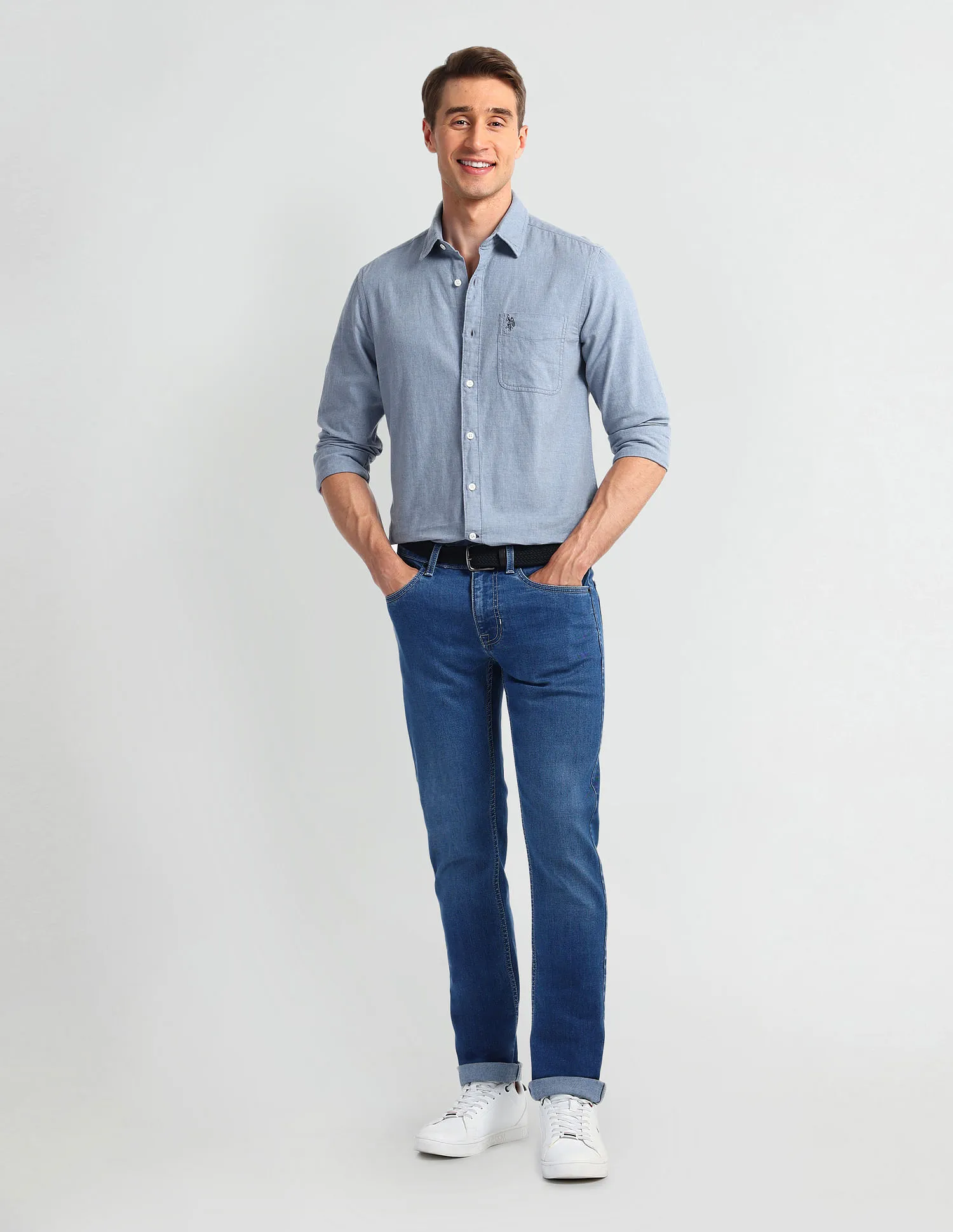 U.S. Polo Assn. Denim Co. Pure Cotton Slim Fit Shirt