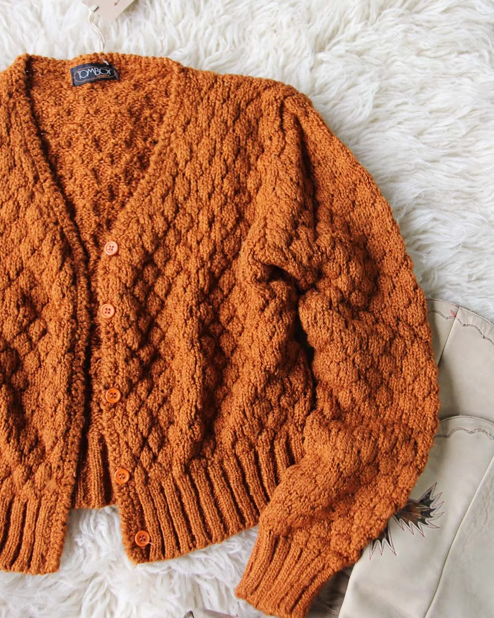 Vintage 70's Rust Nubby Knit Sweater