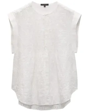 White Embroidered Gabby Top