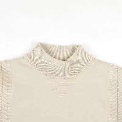 YASHIKI Akizora Mock Neck Knit Pearl Grey